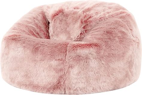 fluffy pink bean bag